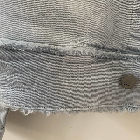 Wash Lab Ruffle My Feathers Cropped Jean Jacket XS - Picture 6 of 9
